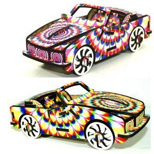 puzzle 3d cabriolet rose verte