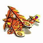 biplan avion à assembler sans colle puzzle 3d en bois